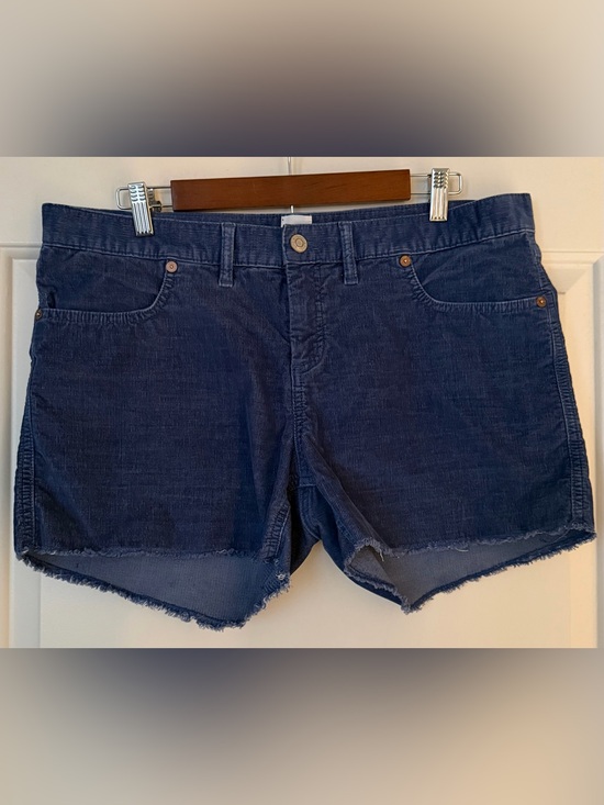GAP Pants - GAP Dark Blue Corduroy Frayed Hem Jean Shorts
